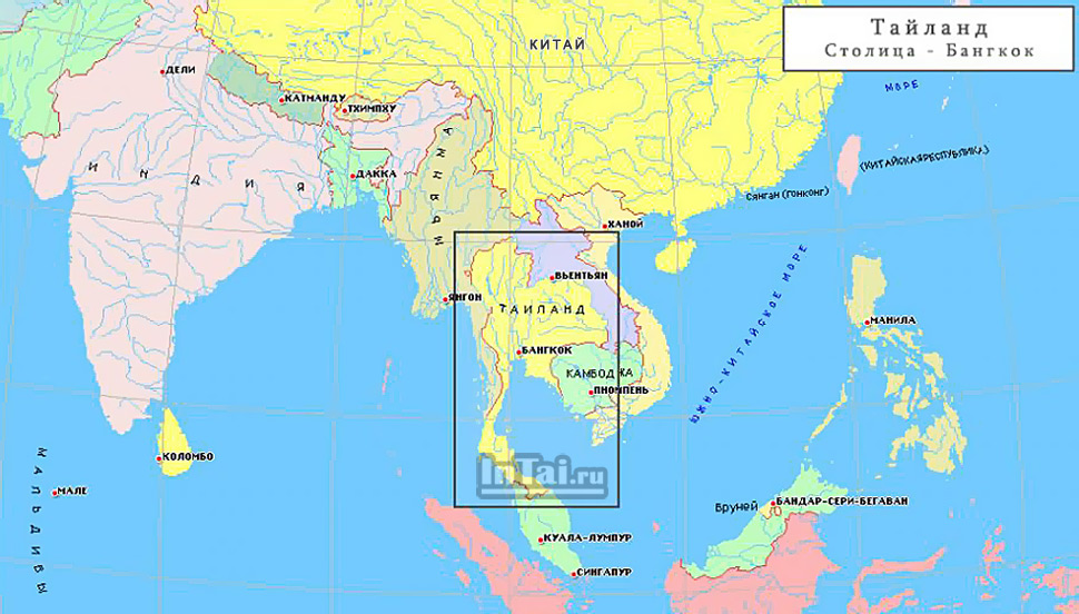 Тайланд на карте мира / Тайланд. Паттайя. Отдых в Тайланде. ОстроваТайланда. Паттайя Фото. Карта Тайланда